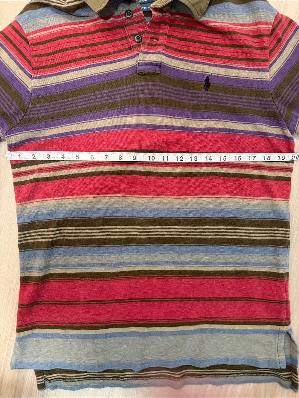 Vintage Ralph Lauren Silver Label Custom Fit Striped Polo.  Sz M - Picture 5 of 8